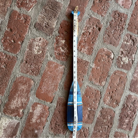 Nautical Wood Blue Decorative Paddle Oar  with rope hook Beach House Lake House - Picture 13 of 16